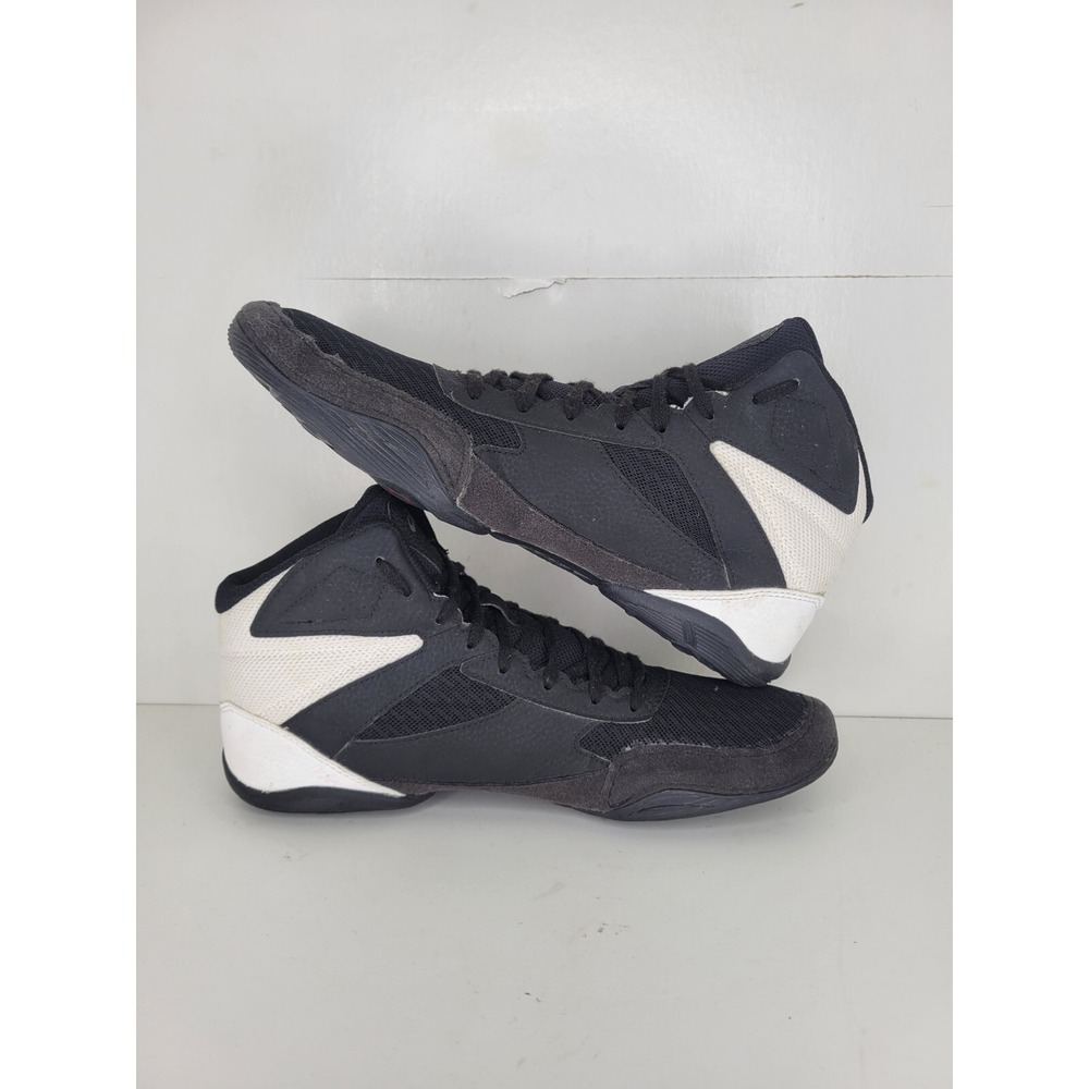 ASICS Matflex Wrestling Shoes Mens Sz 9 Black White Silver Boxing MMA Flat Shoes - Picture 7 of 8